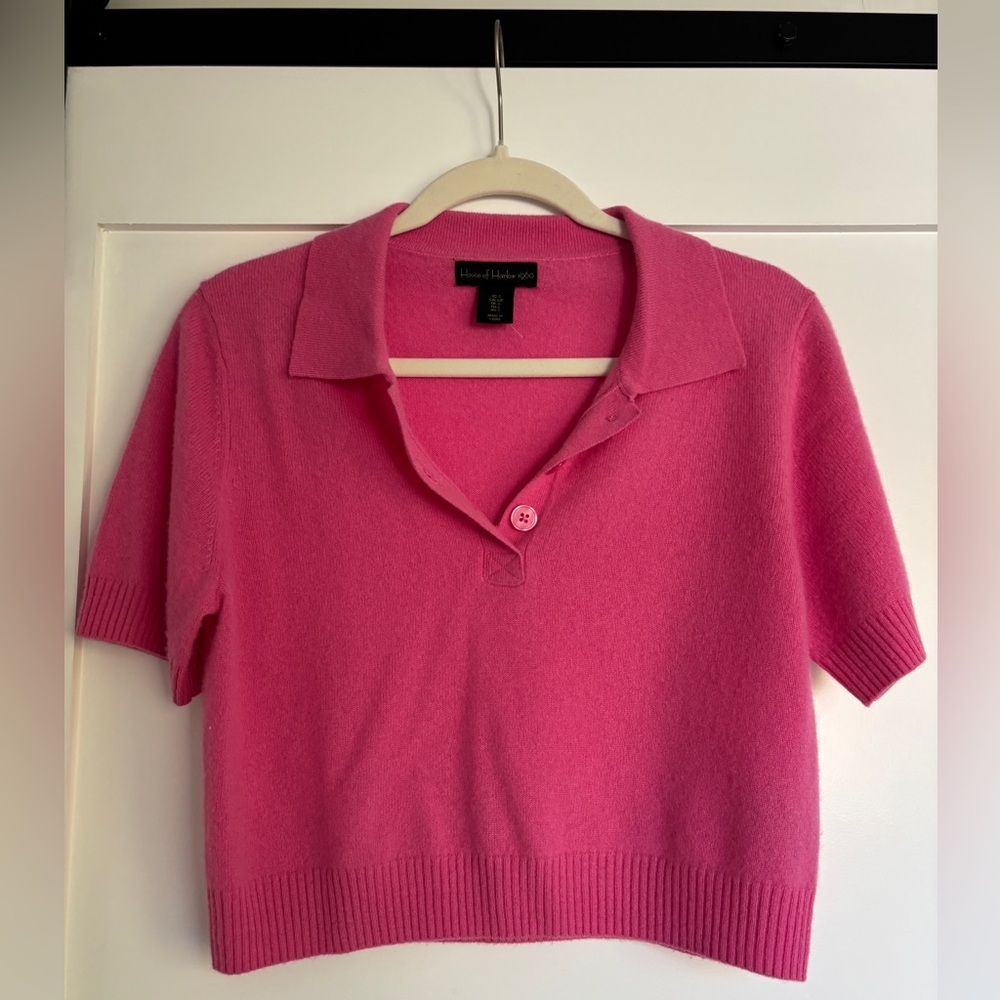 100% cashmere short sleeved sweater